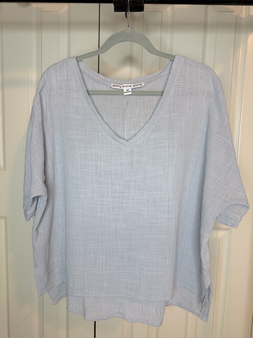 HYFVE Blouse Short Sleeve Blue women size medium
